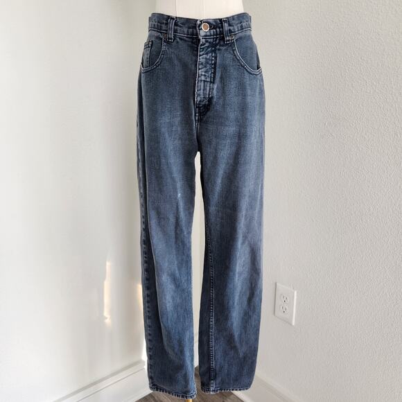 Vintage 80s 90s High Sierra Dungarees Gray Wash Tapered Leg Mom Jeans 6 - Picture 1 of 10